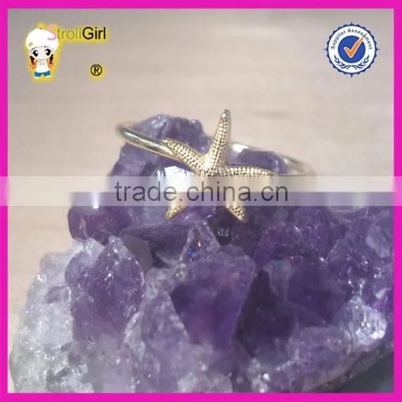 Wholesale Fashion Jewelry Starfish Ring 2 Gram Gold Ring photo-5
