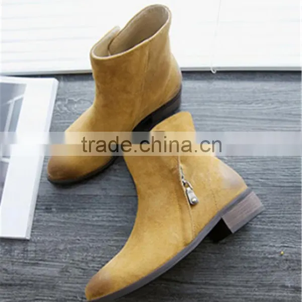 Stylish Yellow Zipper Red Bottom Ankle Boots USA Hottest photo-4