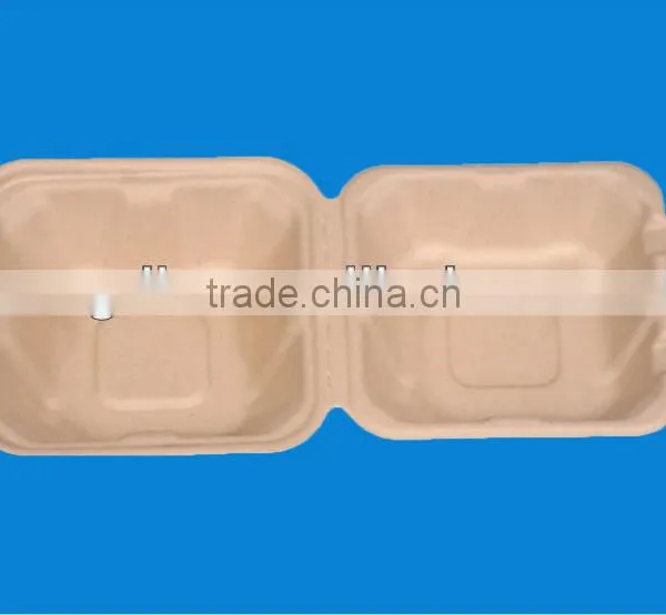 Eco-green 100% Biodegradable Microwavable Bagasse Hamburger Box photo-2