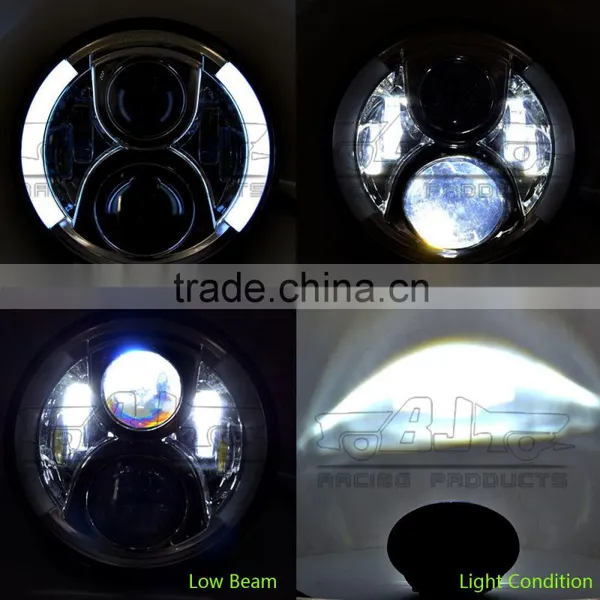 BJ-HL-017 Recommended "DOT SAE E9" Round 7" Motorcycle Motorbike LED Projector HID Headlights For Harley Headlight photo-6