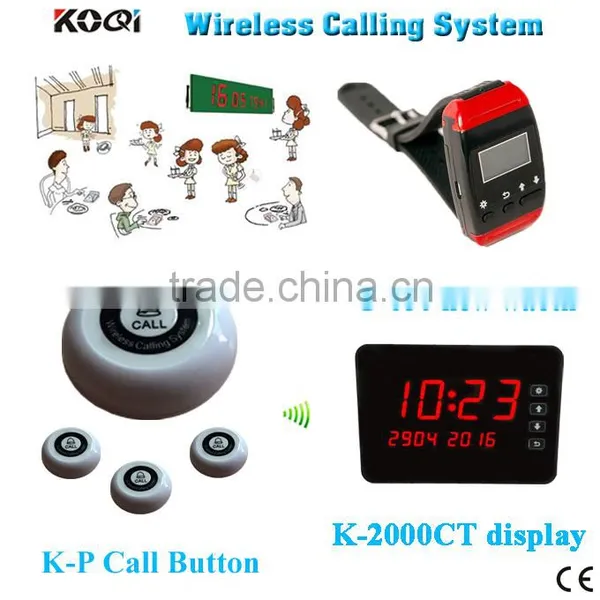 Waiter Call Bell Wireless Calling System 433 Digital Wireless Calling Bell Buttons Waiter Caller For Restaurant CE Certification