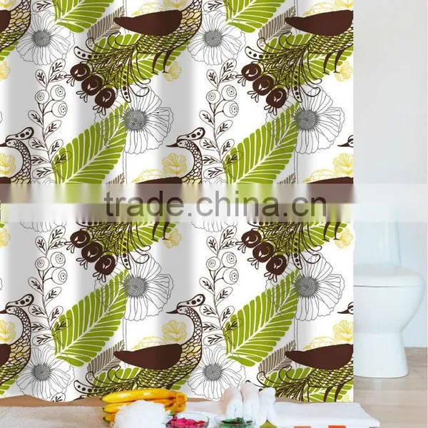 Customized Size and Pattern Polyester Fabric Shower Curtain
