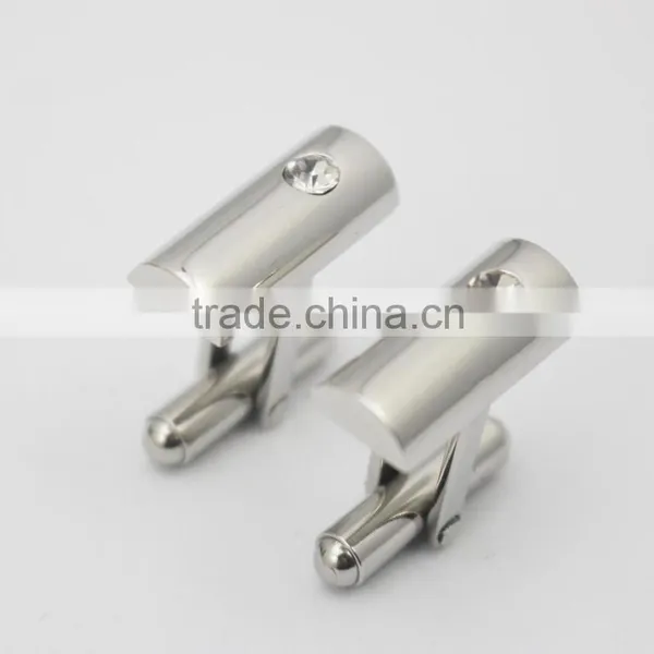 CZ Crystal Stone Stainless Steel Cufflinks For Men's Shirts photo-4
