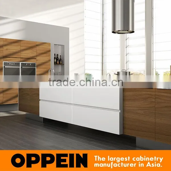 New Design Modern White and Wood Grain All-Island Whole Kitchen Cabinet Set photo-2