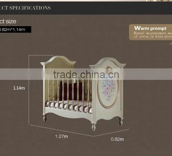 Italian Classic Design Furniture French Furniture Baby Bed Green Wooden Baby Bad Quality Choice photo-4