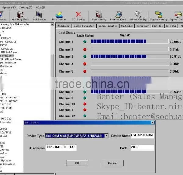 4in1 Satellite Dvb-s2 Dvb-c Transmodulator(DisEqc/22KHz,8*DVB-S/S2+4*ASI In,4 QAM RF Out) photo-6