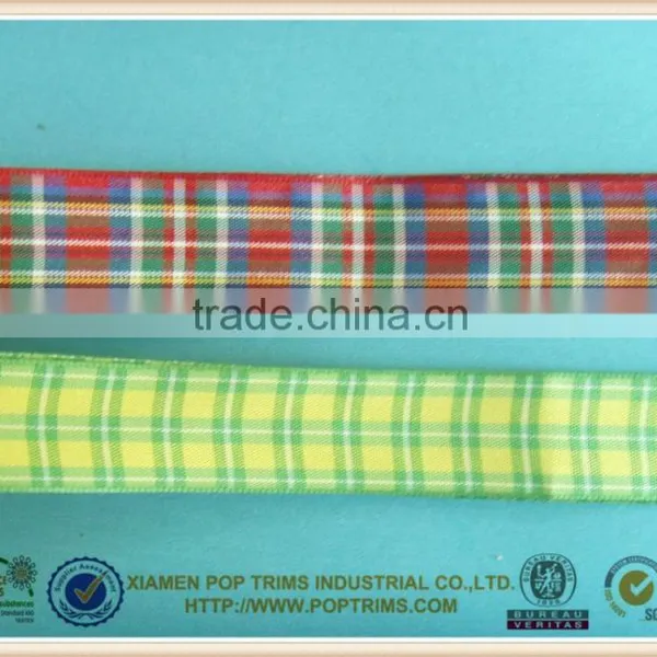 2015 Hot Sale Plaid Ribbon for Decoration photo-3