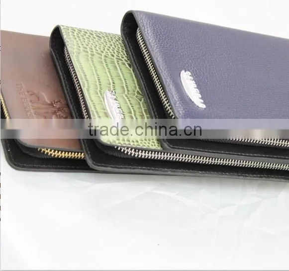 2015 New Arrivals Top Quality Men's Genuine Leather Wallet ,genuine Leather Men's Zipper Wallet for Christmas Gift /promotion. photo-4