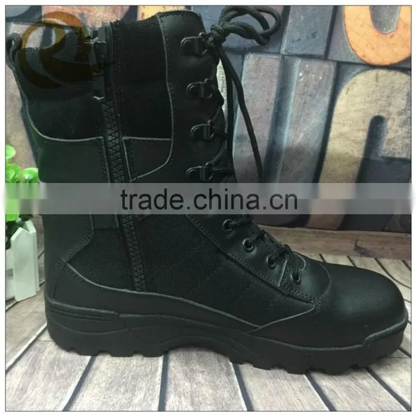 Fashion Black Cheap Price Breathable Leather Military Tactical Combat Boots photo-2