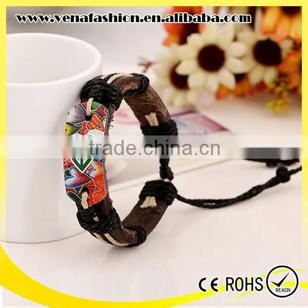 Promotional Custom Leather Bracelet, Leather Cord for Jewelry
