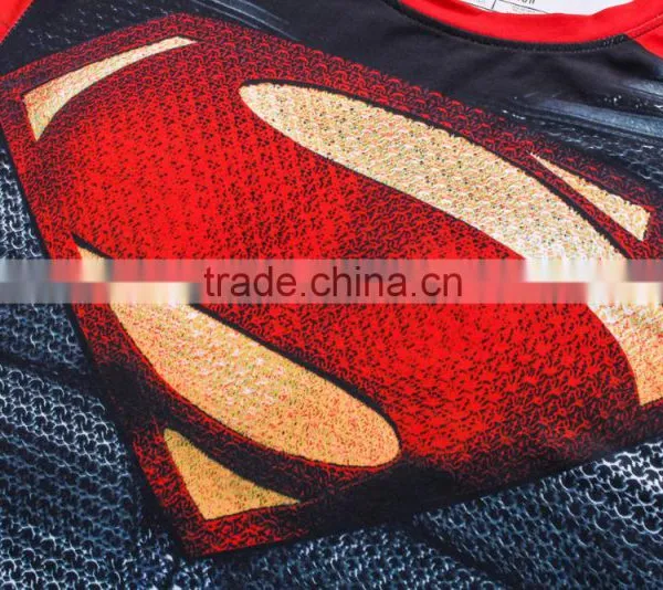 China Manufacturer Wholesale Men's Compression t Shirt Body Slim 3d Fiction Animal Color Tee Shirt Superman Clothing photo-5