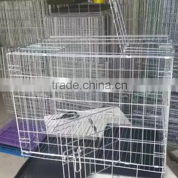 35 "Folding Dog Cage With Plastic Tray Two Doors Black Color Hot Sales photo-2