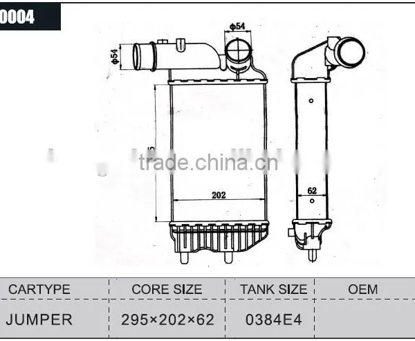 cooling water system engine cooling intercooler for Jumper oem 0384E4