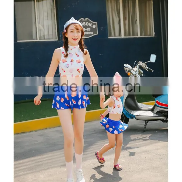 Summer Lycra Swimwear Snorkeling Jumpsuits Swim-shirt Parent-Child Holiday Shirt photo-3