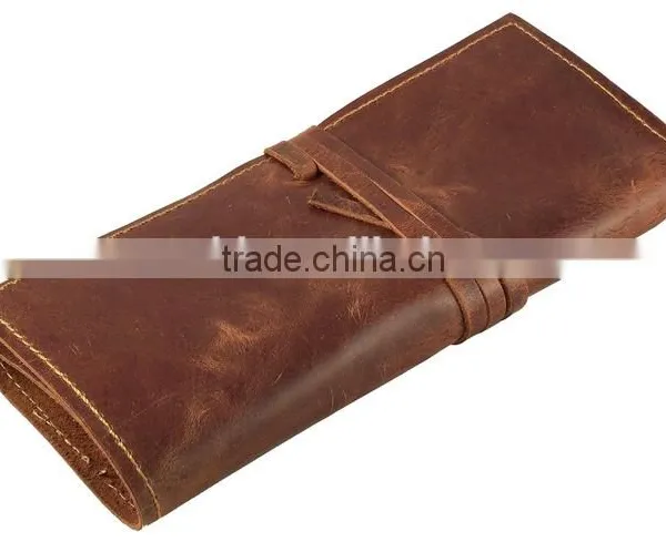 Rustic Genuine Leather Pencil Roll - Pen and Pencil Case photo-3