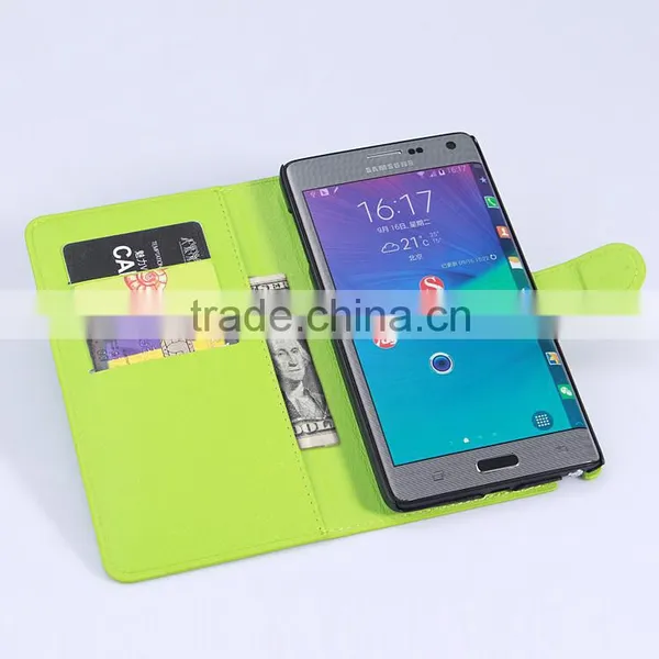 High Quality Leather Holster Card Wallet Folio Stand Flip Case Cover for Samsung GALAXY Note Edge N915 photo-6