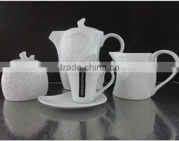 Fashion Ceramic Embossed Coffee Sets,relief Coffee Sets photo-2