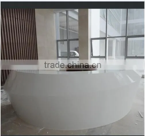 New Degsin Artificial Stone Office White Office Reception Desk,acrylic Solid Surface Hotel Reception Countertop photo-4