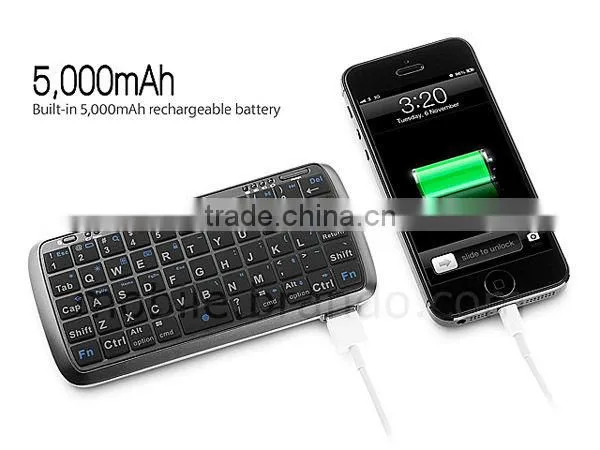 New Design 2 in 1 Portable Mini Wireless Bluetooth Keyboard Power Bank Built-in 5000mAh for Smart Phone photo-4