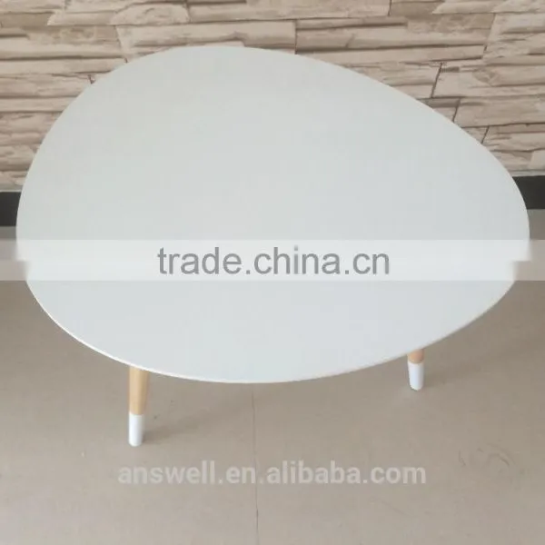 Fine Modern Egg Shape Discount White Decorative Wooden Table photo-2
