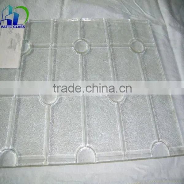 Chinese Fashion Design Diamond Embossed Glass Art Glass photo-3
