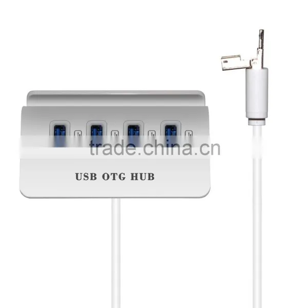 4 Ports USB 2.0 OTG HUB / Dock for Mobile Phone / Computer 480Mbps Transmission Speed photo-2