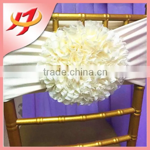 Cheap Spandex Lycra Material Pretty High Quality Flower Chair Cover Sash photo-4