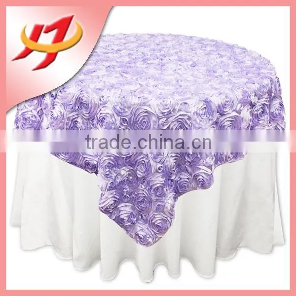 Wedding Decorative Satin Rosette Table Cover Round Table Overlay photo-3