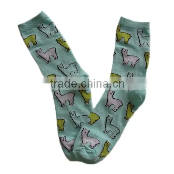 GSW-133 Wholesale Jacquard Fancy Womens 100% Pure Cotton Plain Socks