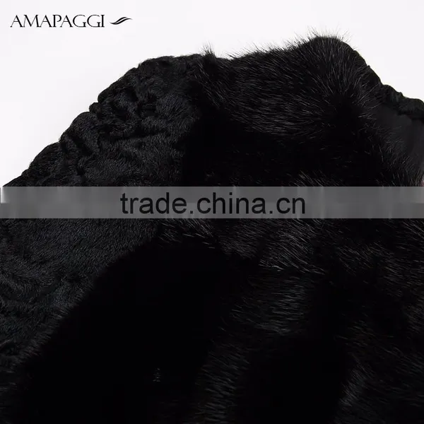 Cheap Price Black Mink Fur Coat With Kara photo-5