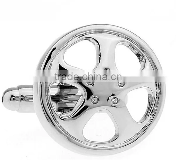 Novelty Silver Jewelry Cooper Steering Wheel Cufflinks photo-2