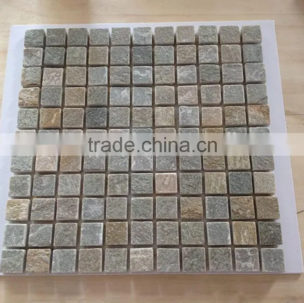 Natural Slate Garden Mosaic Tile Flooring photo-4
