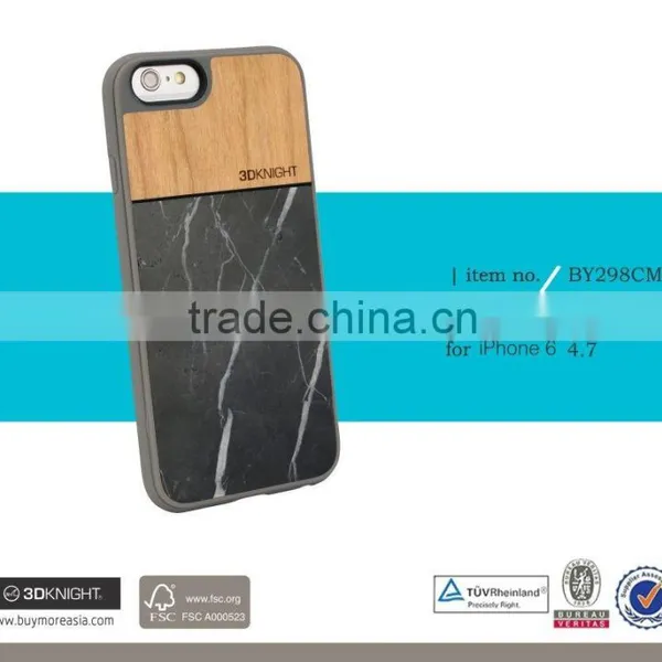 Full Protective Phone Case for Iphone 6 Case Natural Marble Pattern Cell Phone Cover for Iphone 6s Case Marble Wood photo-3
