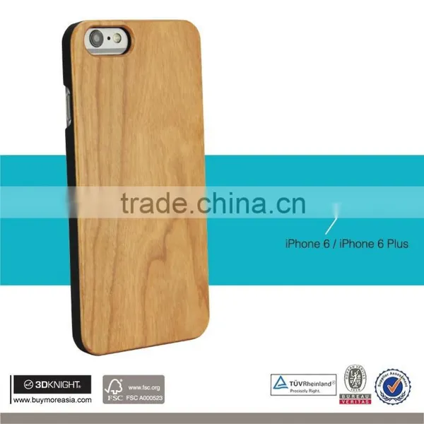 Factory Price Mobile Accessories Laser Engraving Custom Design PC Edge Wooden Cell Phone Case for IPhone 6 Case Wood photo-3