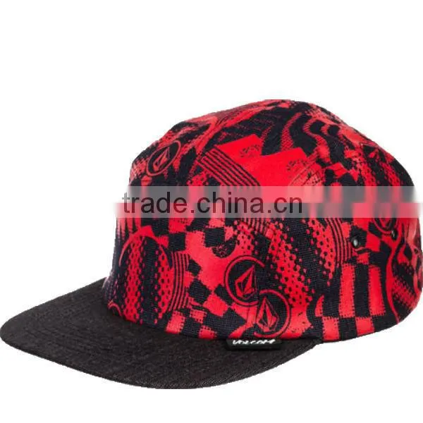 High Quality 100% Cotton Wholesale Flat Brim Custom 5 Panel Hats&Caps