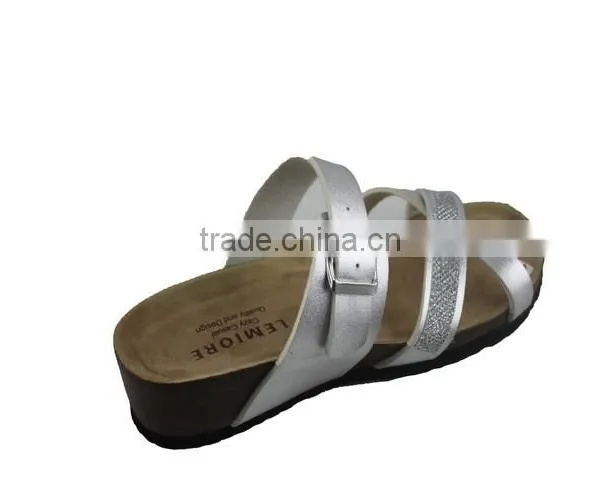 2015 Summer Cork Outsole Platform Lady Leather Sandal Shoes photo-5