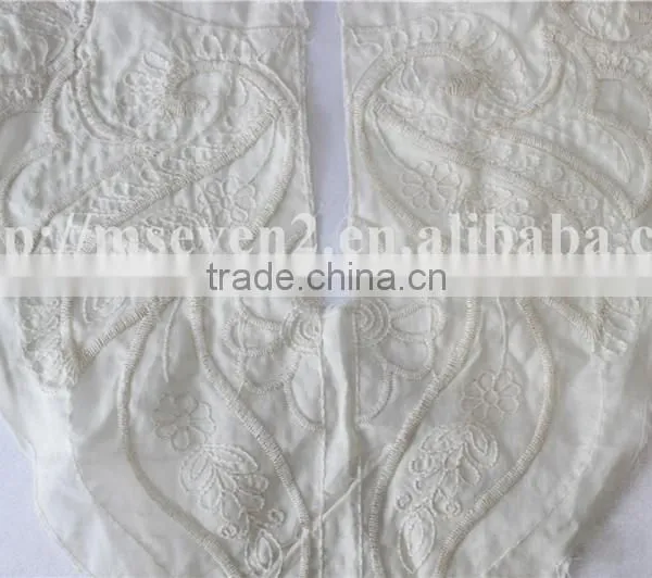 Beaded Cotton Fabric Embroidery Neckline Design for Garment photo-3