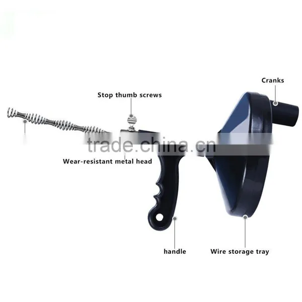 2017 Trending Product Drain Auger Snake Clog Remover for Bathroom Tub Toilet&Kitchen Sink Pipe Cleaner With 13 ft Cable photo-2