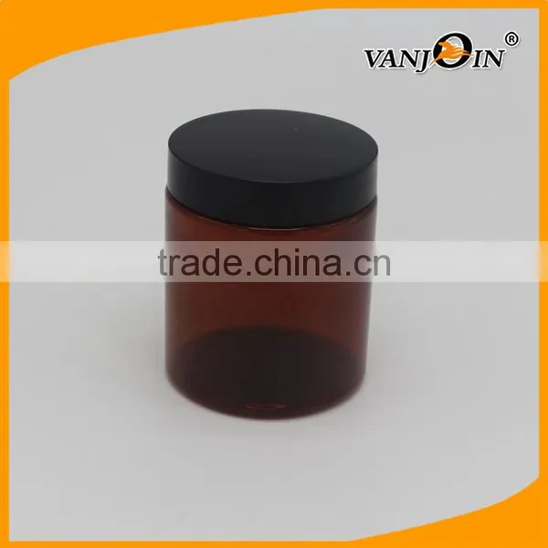 250ML Natural Face Beauty Cream Packaging PET Amber Plastic Cream Jar photo-2