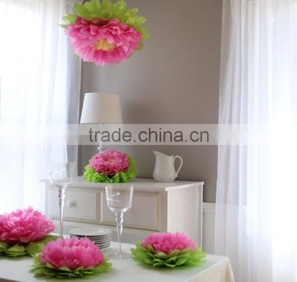 YellowTissue Paper Flowers For Girls Party Decorations photo-2
