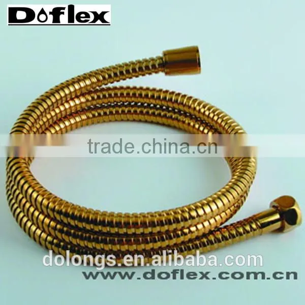 CL002 Golded Color Double Lock Brass Flexible Shower Hose photo-4