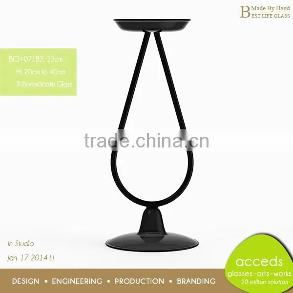 Hiqh End Borosilicate Glass Wedding Candle Holder photo-6