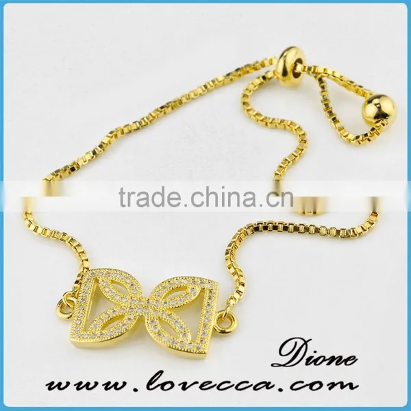 Adjustable Micro Pave CZ Bracelet,Cubic Zirconia Chain Bracelet for Girls and Women photo-4