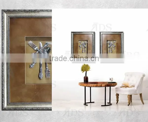 Framed Handmade White Shadow Box Grand Cru Cutlery Wall Decor photo-2