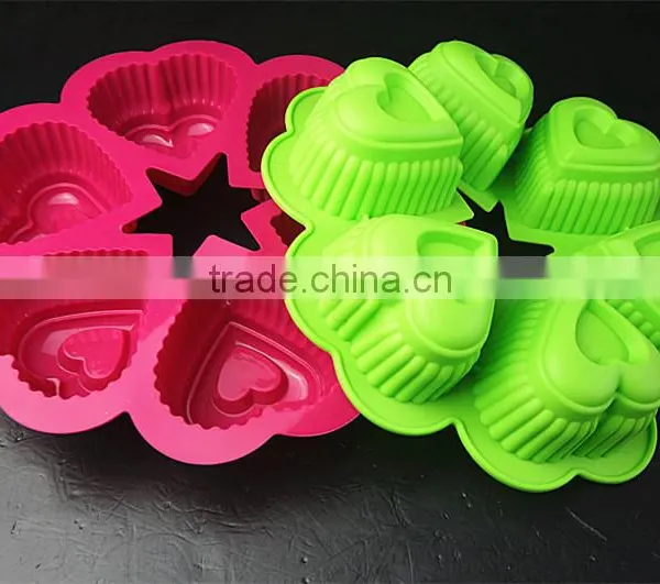 11052 Six Holes Heart Shaped Cake Mould Silicone Mould photo-6