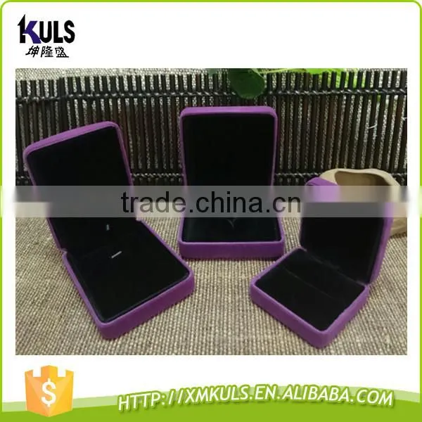 Custom Logo Printed Purple Gray Color Fashion Velvet Jewelry Packing Boxes photo-2