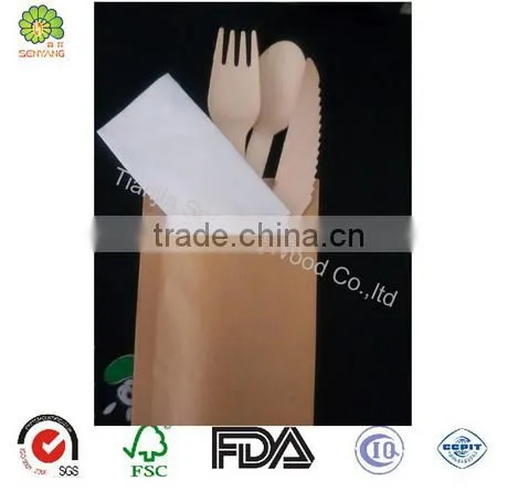 Kitchen Dinner Set Wooden Cutlery Set for Fork Spoon Knife