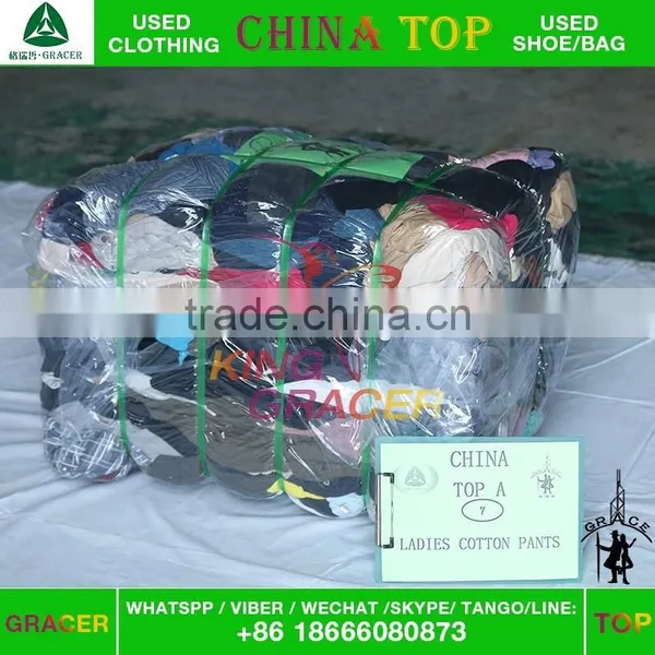 Lady Used Clothes Cream Used Women Summer Pants Hot Sale in Asia photo-3