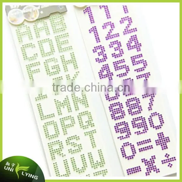 Customized Self-adhesive Acrylic Rhinestones Sticker Number Tape Scrapbooking Craft Decorative Sticker photo-4