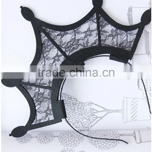 Queen Style Head Hair Hoop,hollow Lace Crown Party Hair Band,holiday Party Halloween Hair Jewelry photo-4